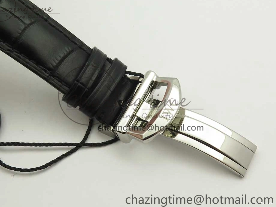 MIROTIME 0327 Snug Portofino IW391022 SS ZK 1:1 Best Edition White Dial Gold Markers On Black Leather Strap A 7130